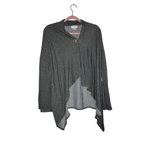 Studio B By Bobeau Grey Waterfall Asymmetrical Lightweight Cardigan Size Medium